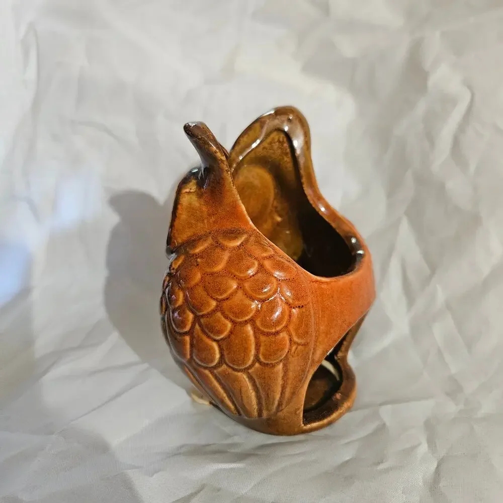 Vintage Ceramic Owl Votive Candle Holder 4.5 Tall
